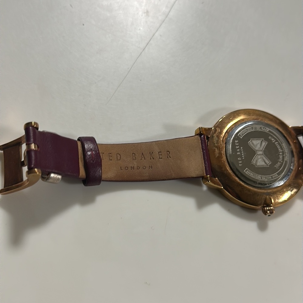 Ted Baker London analog Women's Quartz Watch - Rose Print Dial Leather - Picture 6 of 9